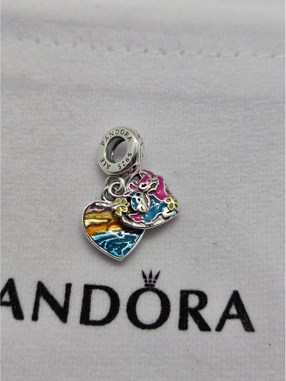 PANDORA s925 disney dangle charm lilo and stitch